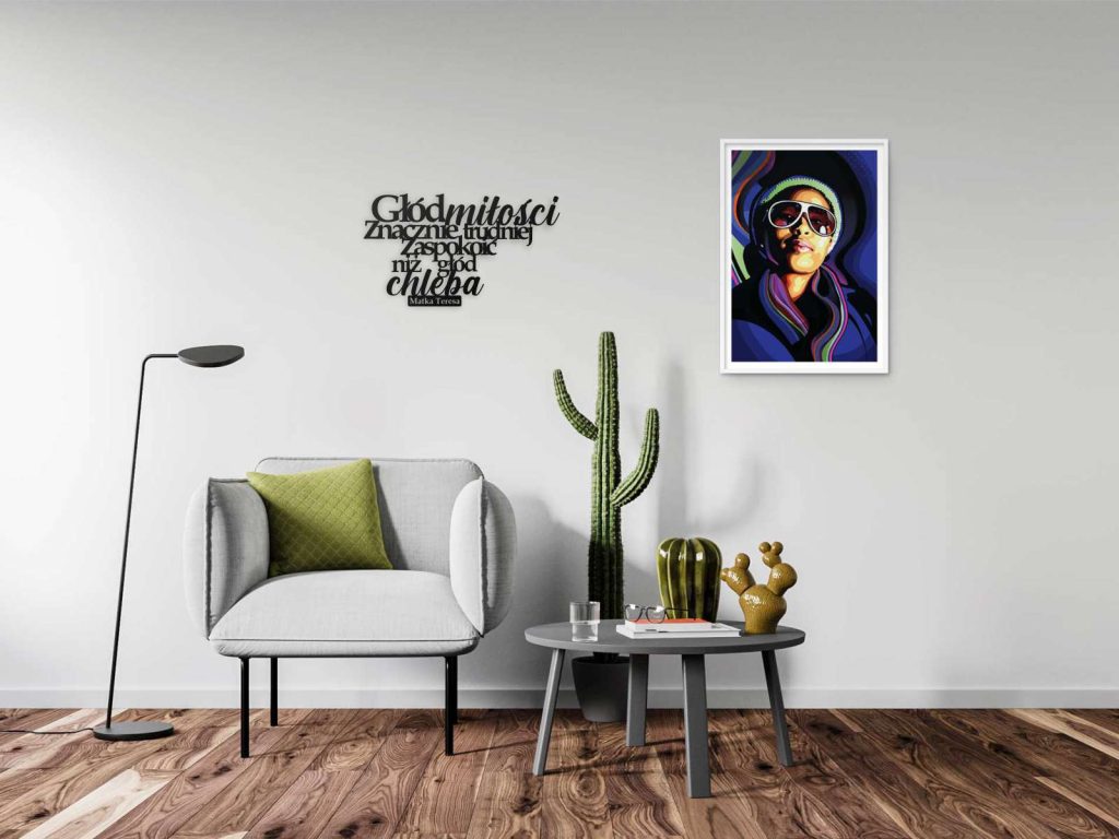 Napis cytat metalowy Głód miłości 47 cm - obrazek 2