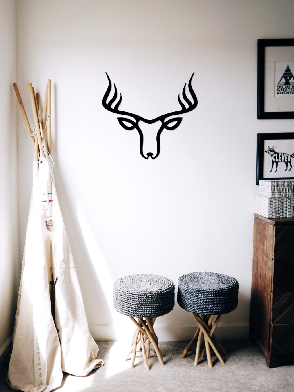 Dekoracja ścienna metalowa Jeleń 50 cm - obrazek 2