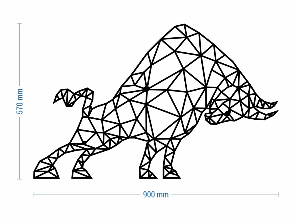 Dekoracja ścienna geometryczna Byk 90 cm - obrazek 3