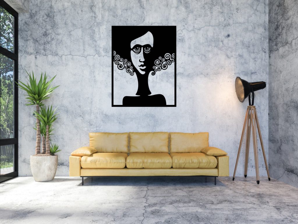 Dekoracja ścienna metalowa Panna w lokach 100 cm - obrazek 2