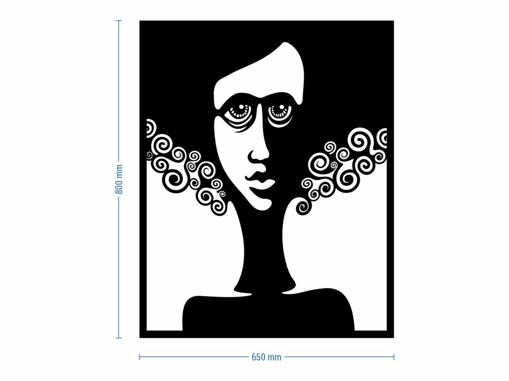 Dekoracja ścienna metalowa Panna w lokach 50 cm - obrazek 3