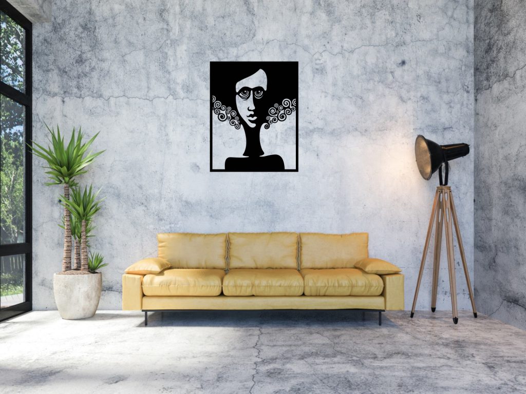 Dekoracja ścienna metalowa Panna w lokach 80 cm - obrazek 2