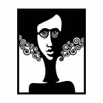 Dekoracja ścienna metalowa Panna w lokach 80 cm