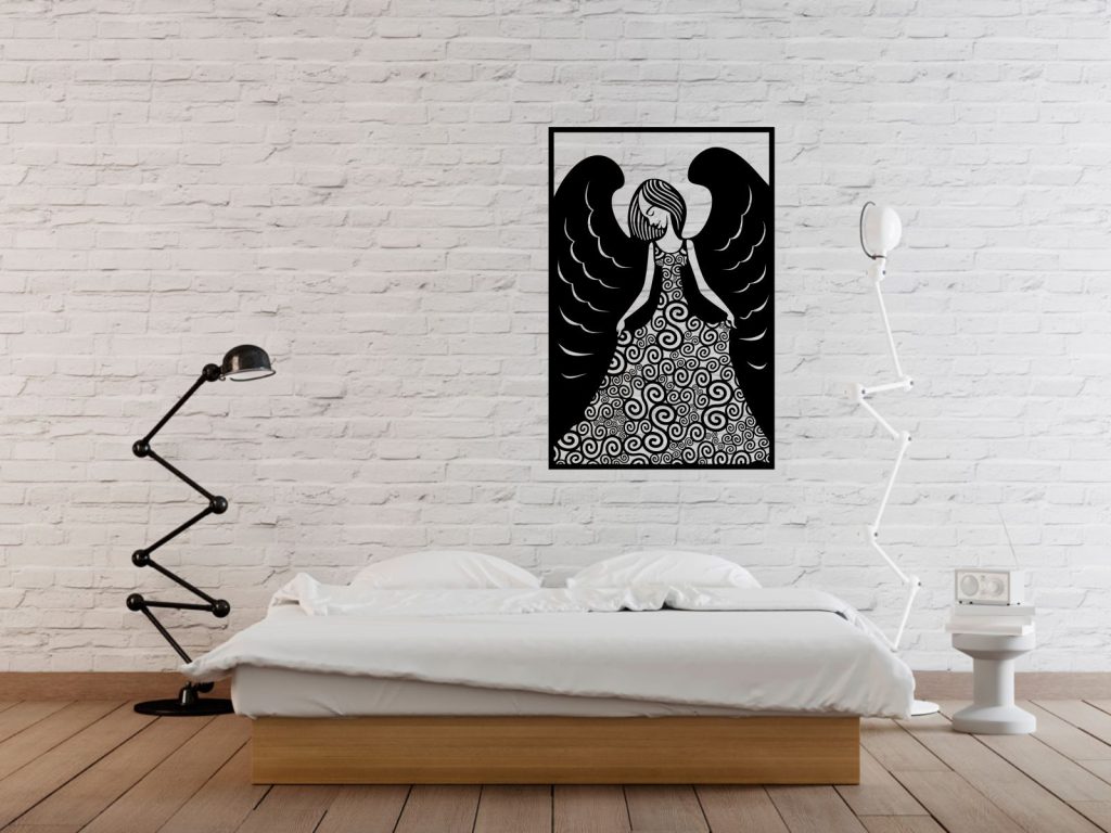 Dekoracja ścienna metalowa Anielica 100 cm - obrazek 2