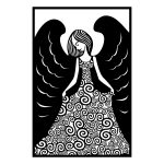 Dekoracja ścienna metalowa Anielica 50 cm