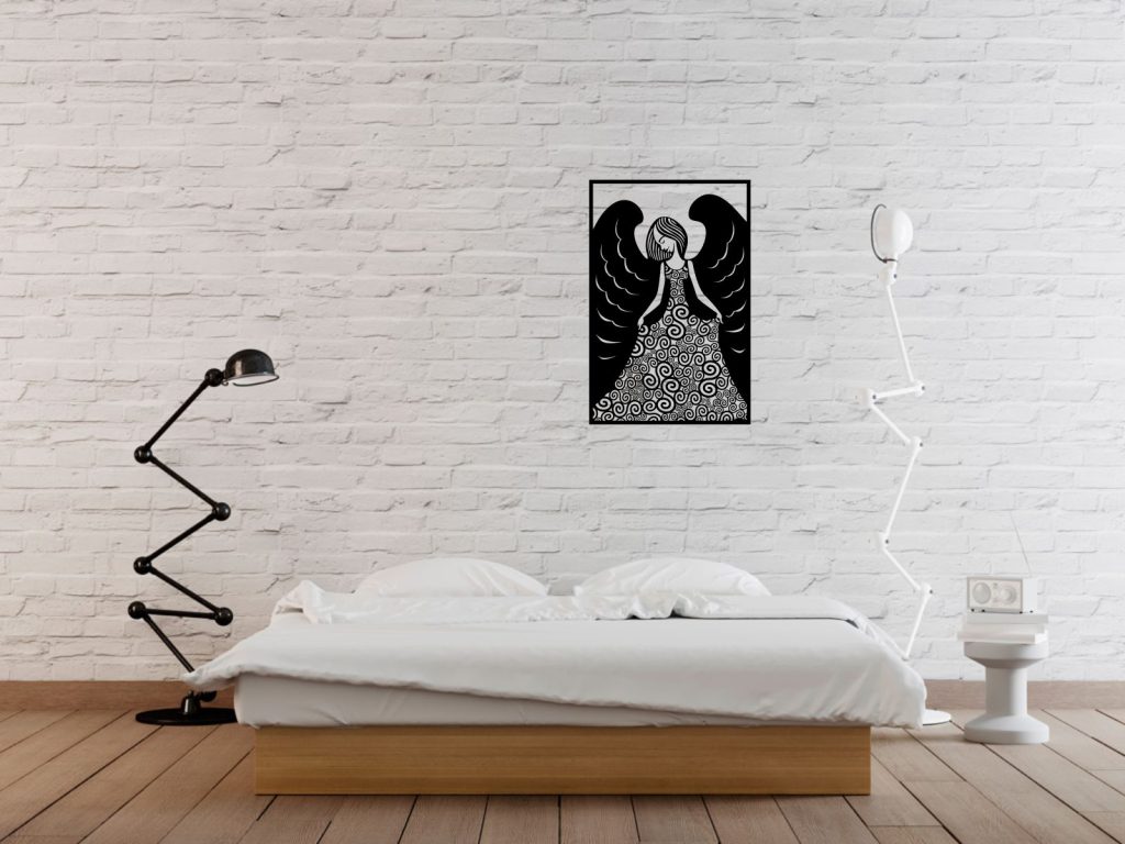 Dekoracja ścienna metalowa Anielica 50 cm - obrazek 2