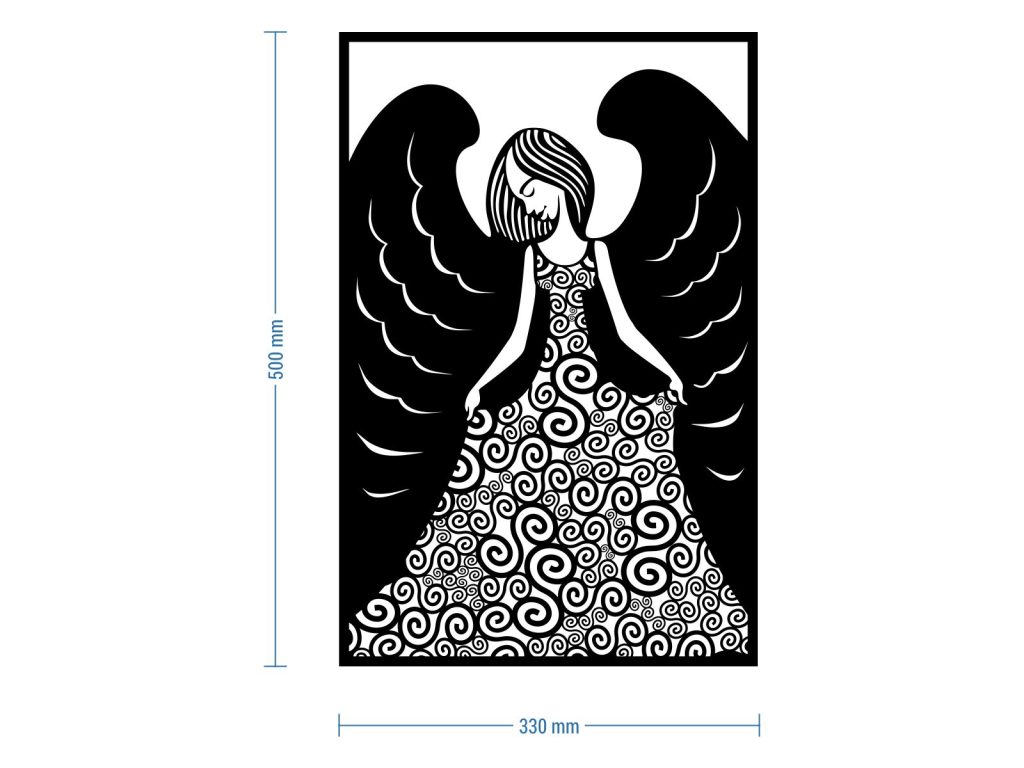 Dekoracja ścienna metalowa Anielica 50 cm - obrazek 3