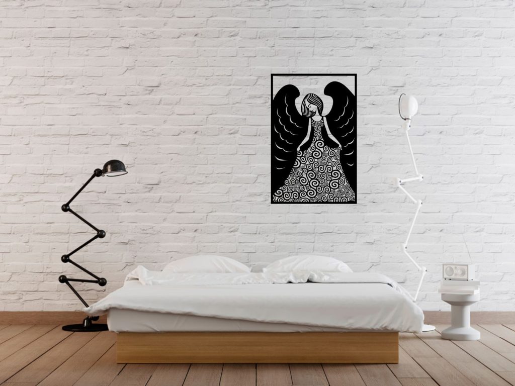 Dekoracja ścienna metalowa Anielica 80 cm - obrazek 2