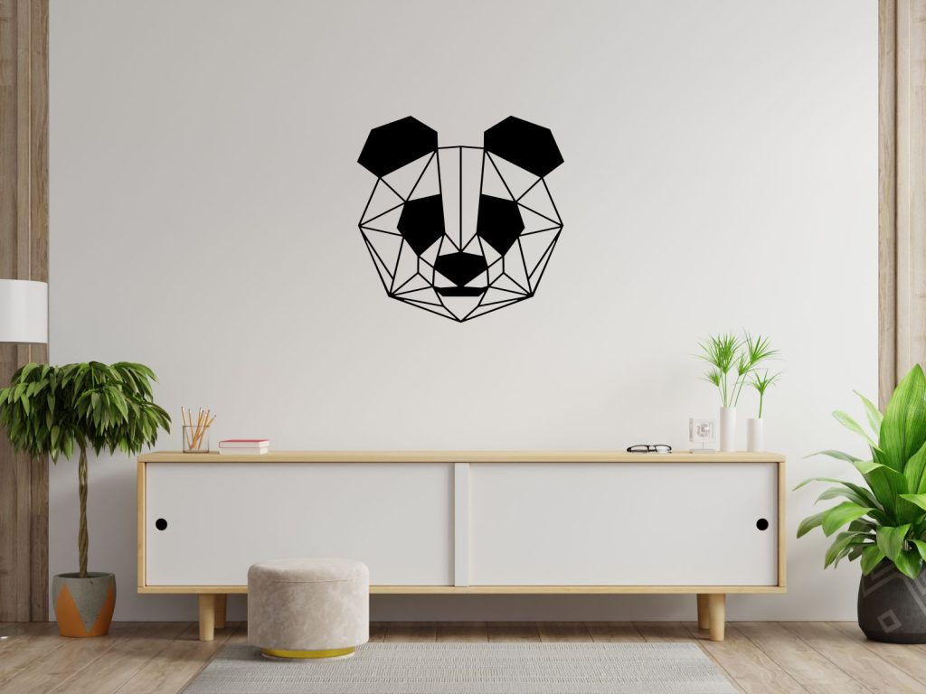 Dekoracja ścienna metalowa Panda 100 cm - obrazek 2