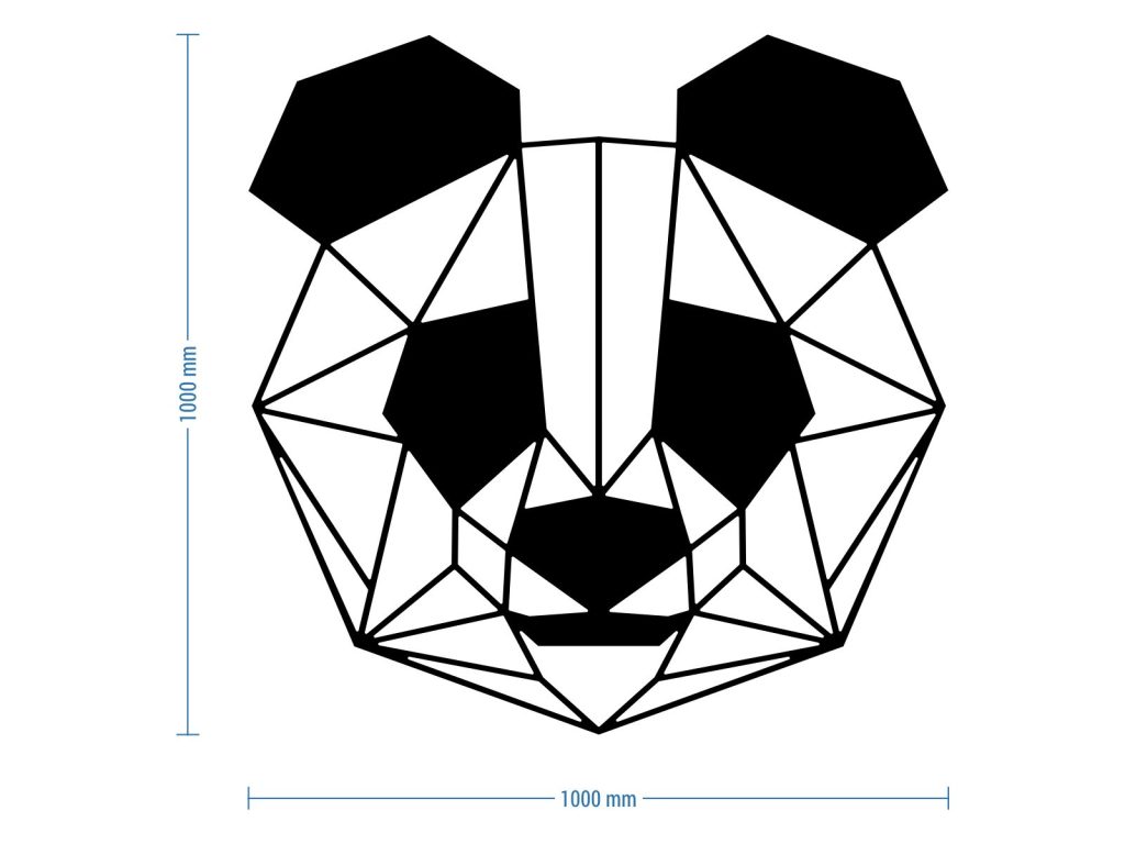 Dekoracja ścienna metalowa Panda 100 cm - obrazek 3
