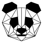 Dekoracja ścienna metalowa Panda 50 cm