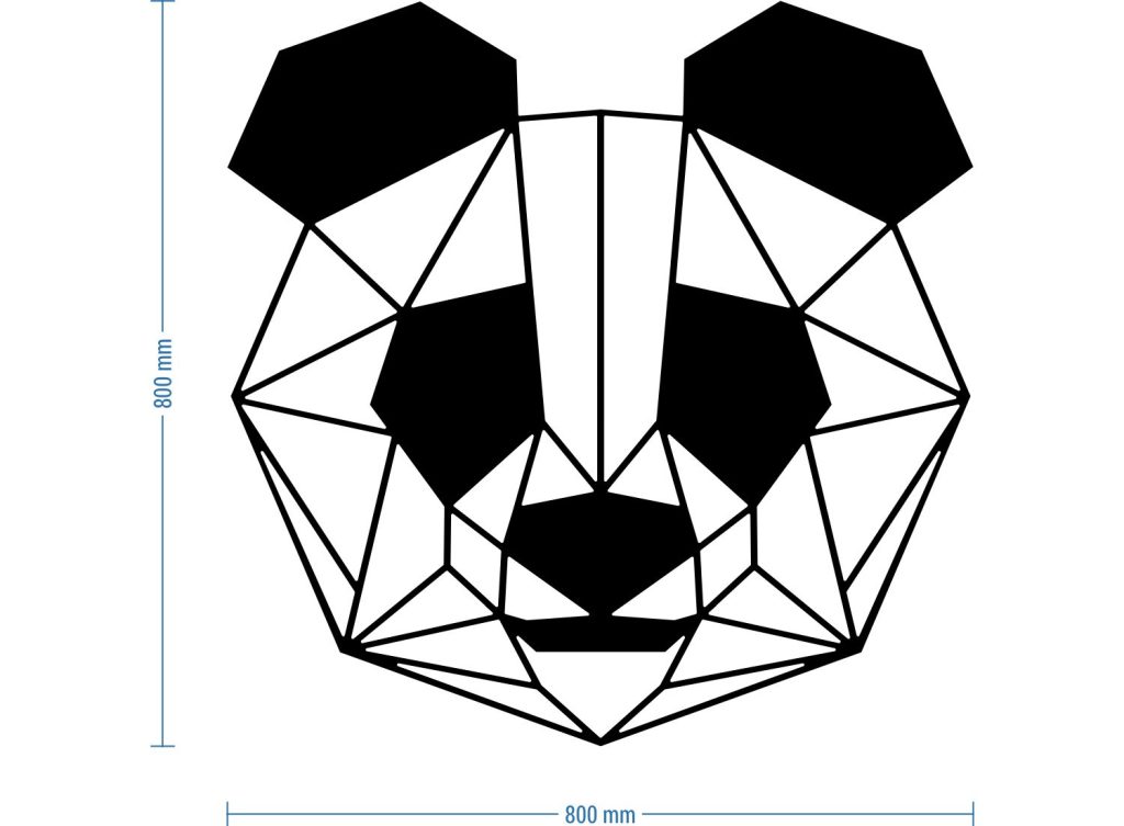 Dekoracja ścienna metalowa Panda 80 cm - obrazek 3