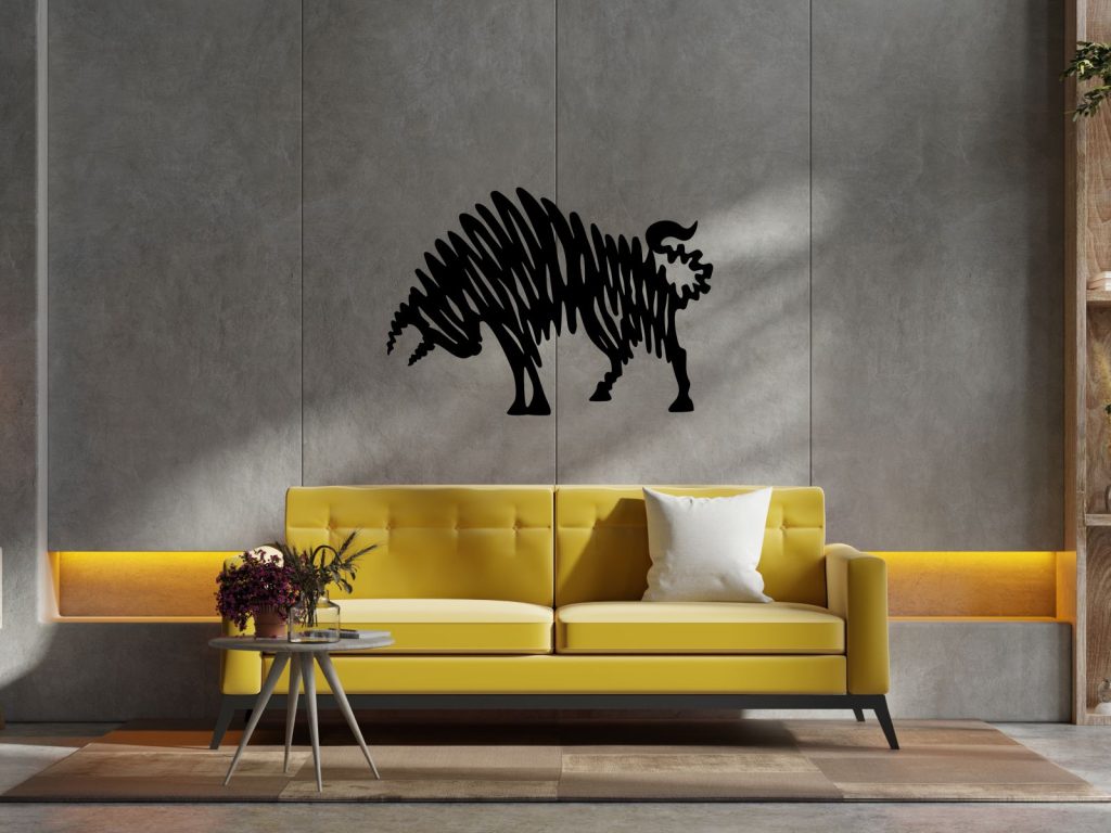 Dekoracja ścienna metalowa Byk 80 cm - obrazek 2