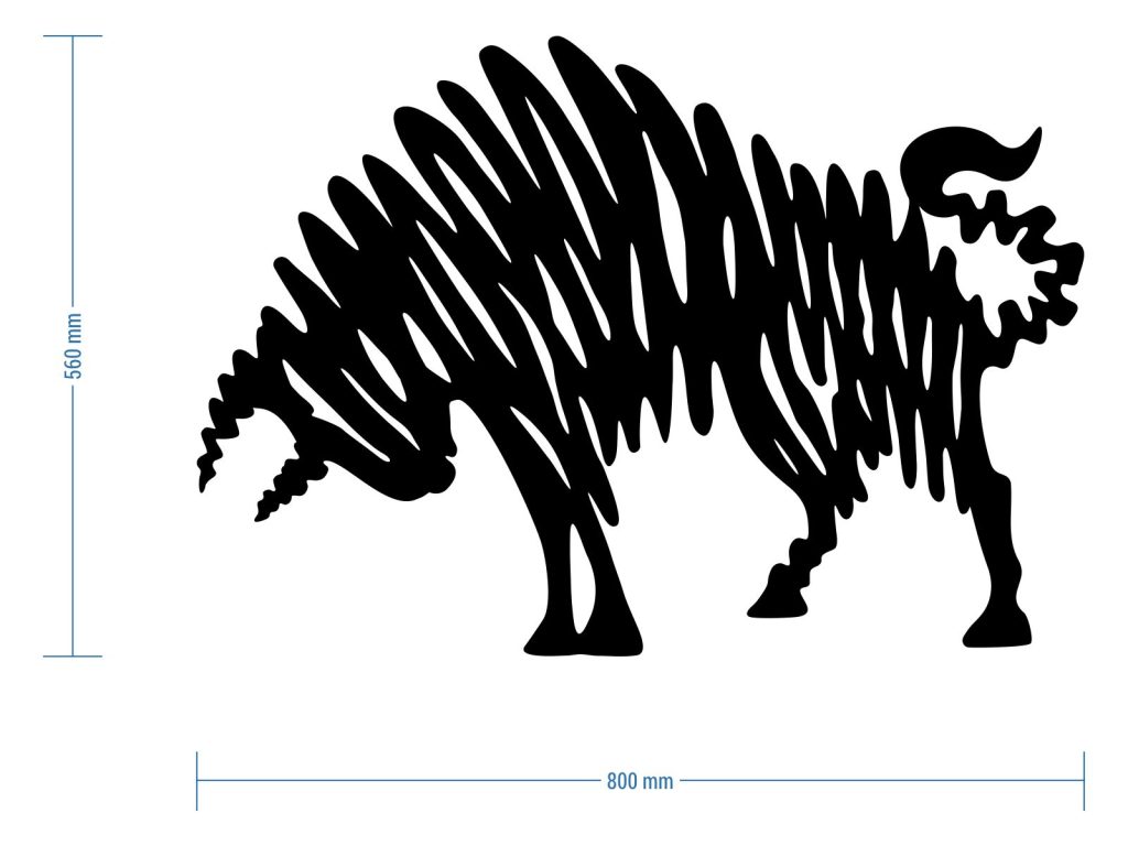 Dekoracja ścienna metalowa Byk 80 cm - obrazek 3