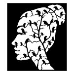 Dekoracja ścienna metalowa Portret z ptakami II 50 cm