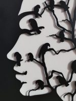 Dekoracja ścienna metalowa Portret z ptakami II 50 cm - obrazek 7