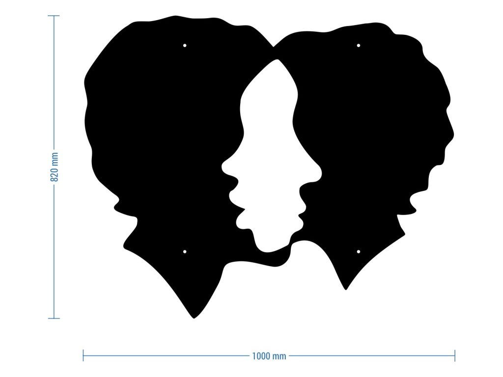 Dekoracja ścienna metalowa Love 100 cm - obrazek 3