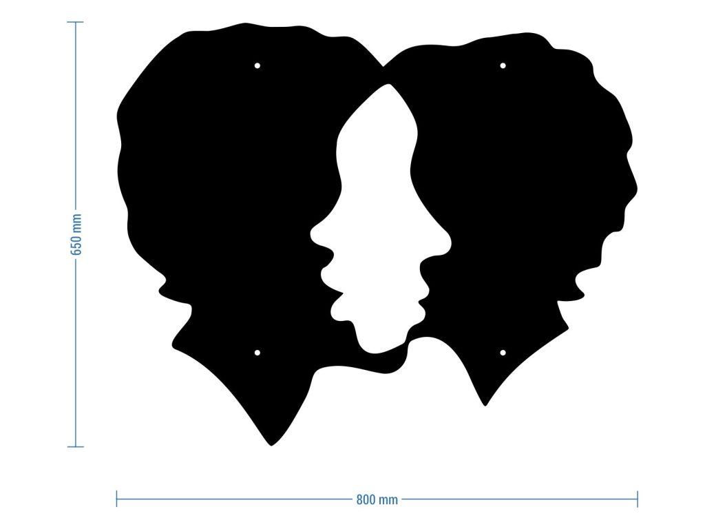 Dekoracja ścienna metalowa Love 80 cm - obrazek 3