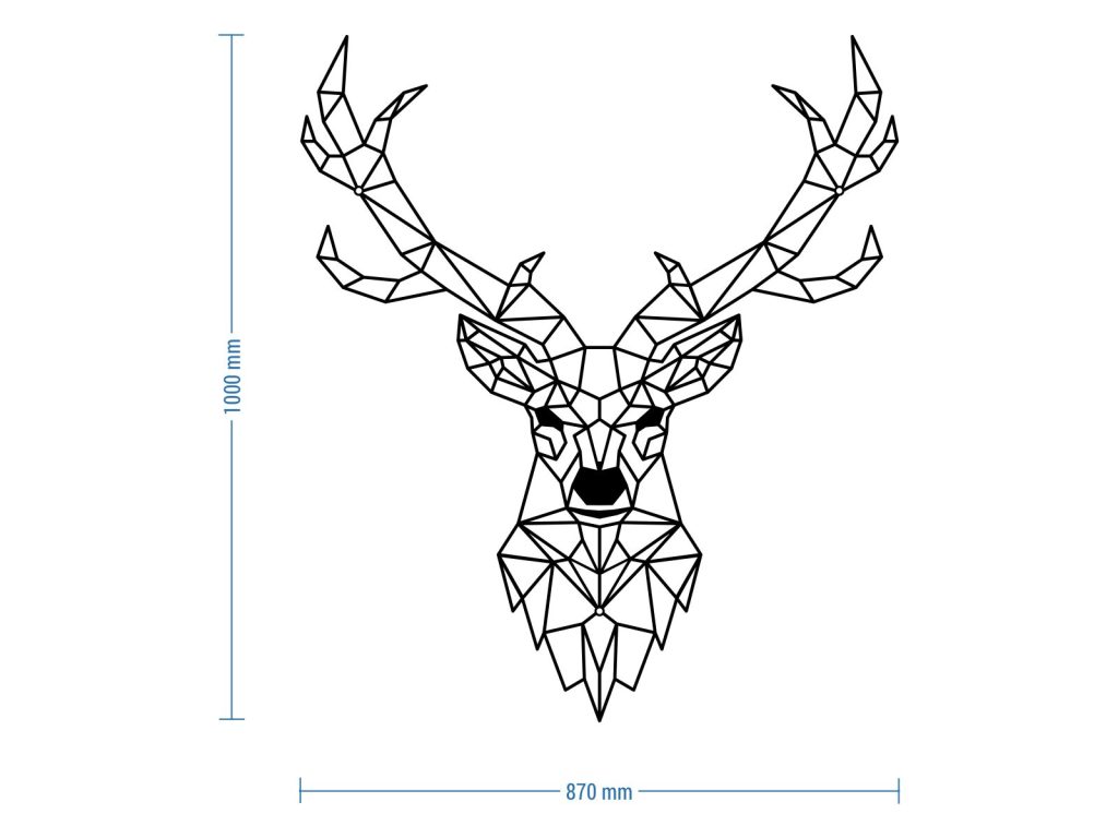 Nowoczesna dekoracja ścienna metalowa Jeleń 100 cm - obrazek 2
