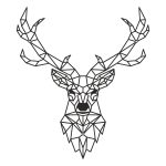 Nowoczesna dekoracja ścienna metalowa Jeleń 80 cm