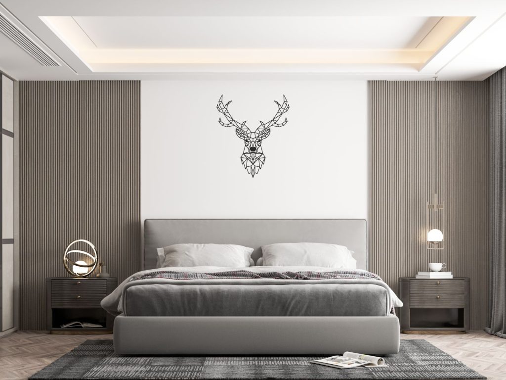 Nowoczesna dekoracja ścienna metalowa Jeleń 80 cm - obrazek 3