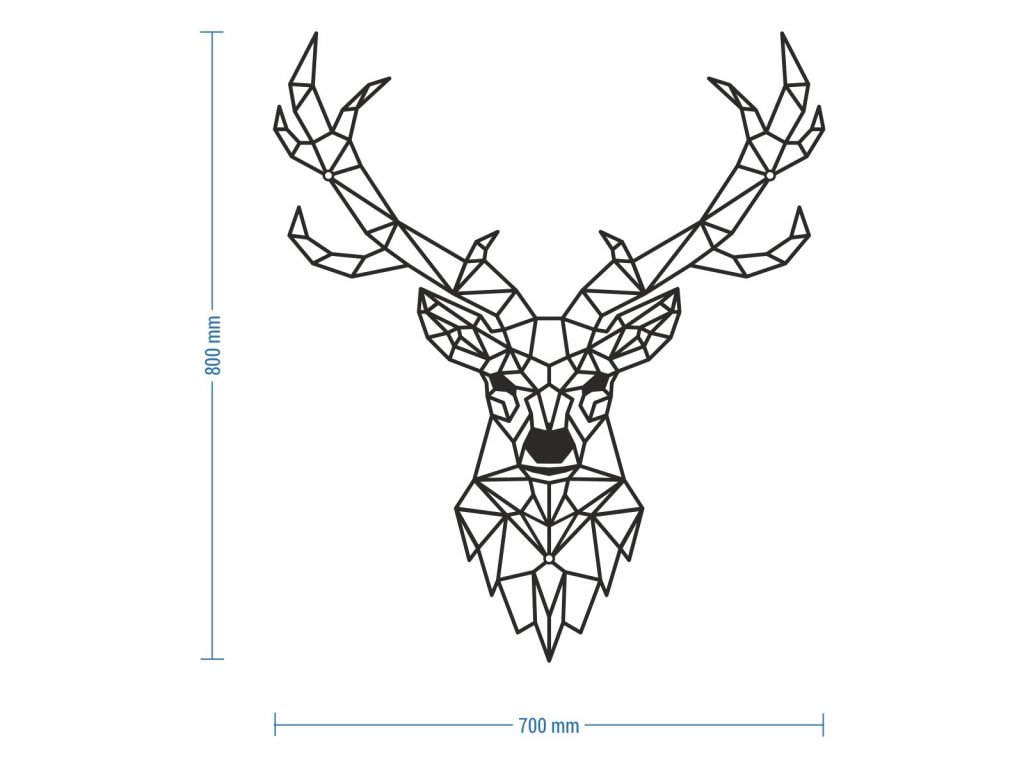 Nowoczesna dekoracja ścienna metalowa Jeleń 80 cm - obrazek 2