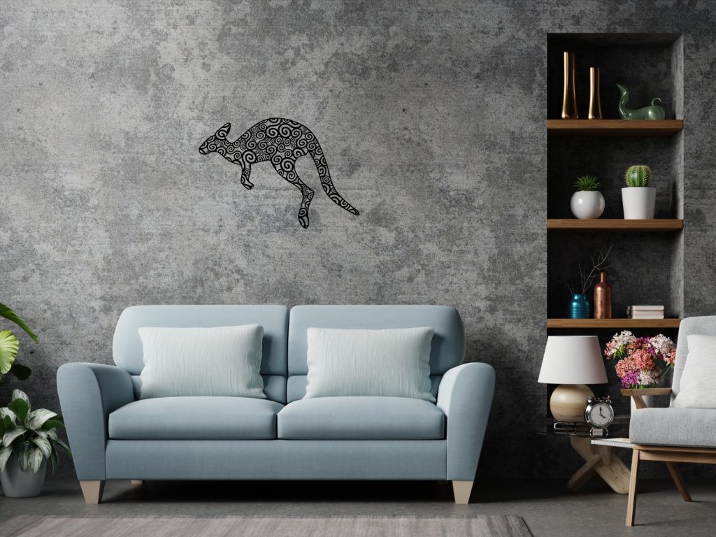 Dekoracja ścienna metalowa Kangur 50 cm - obrazek 2