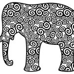 Dekoracja ścienna metalowa Słoń 50 cm