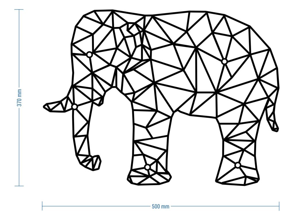 Nowoczesna dekoracja ścienna Słoń 50 cm - obrazek 2