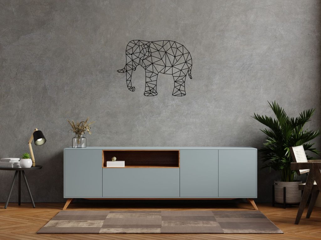 Dekoracja ścienna metalowa Słoń 80 cm - obrazek 3