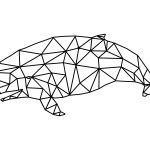 Dekoracja ścienna metalowa Wieloryb 100 cm