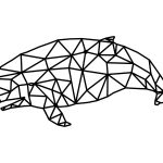 Dekoracja ścienna metalowa Wieloryb 70 cm