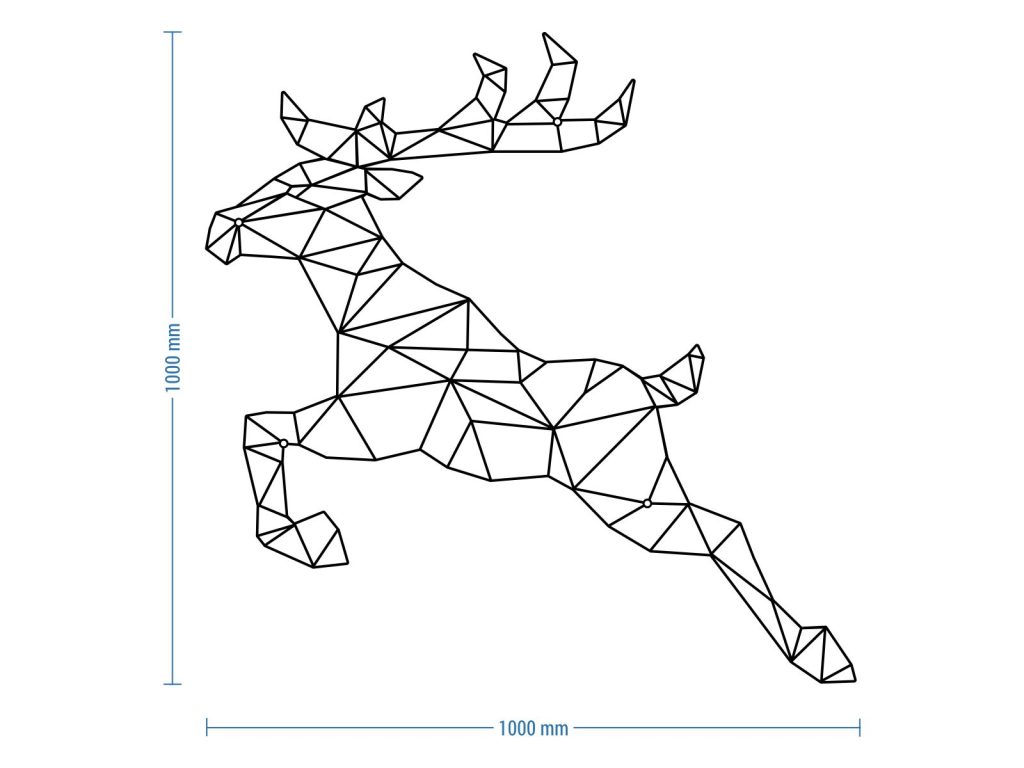 Dekoracja ścienna metalowa Jeleń Skok 100 cm - obrazek 2
