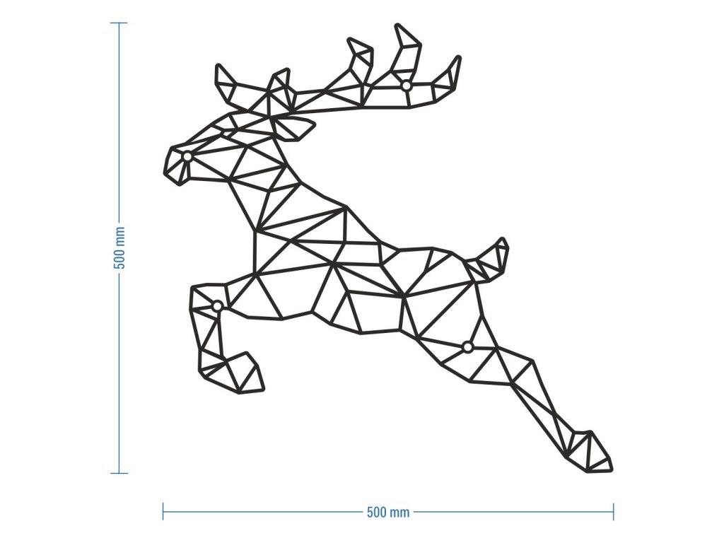 Dekoracja ścienna metalowa Jeleń Skok 50 cm - obrazek 2
