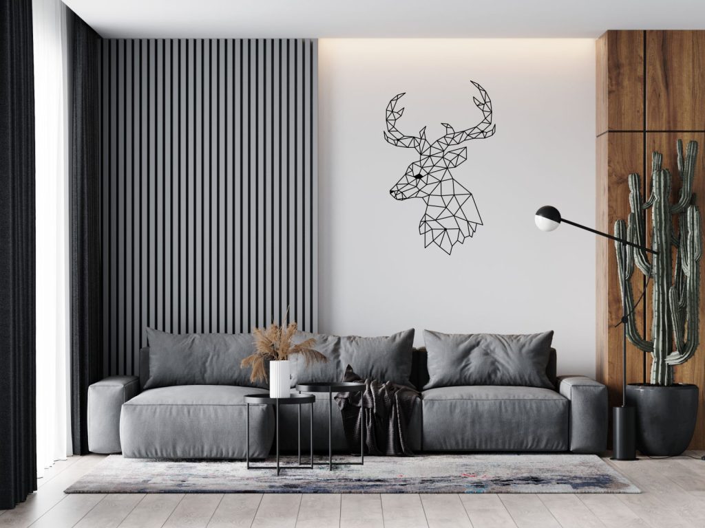Dekoracja ścienna metalowa Jeleń Profil 100 cm - obrazek 3