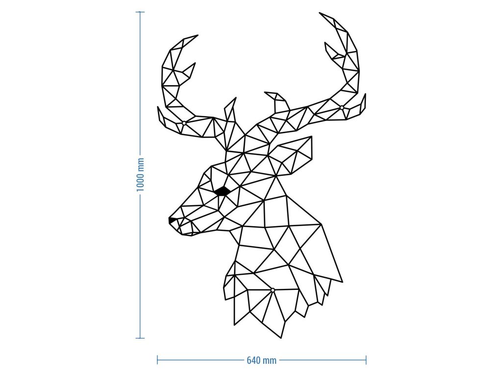 Dekoracja ścienna metalowa Jeleń Profil 100 cm - obrazek 2