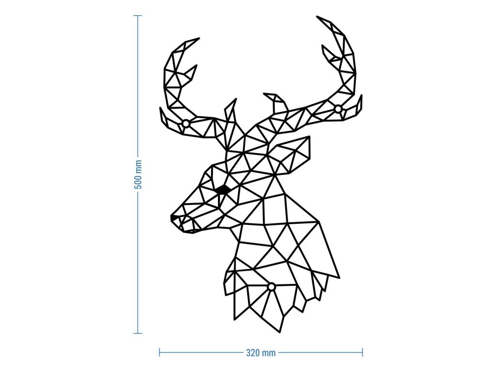 Dekoracja ścienna metalowa Jeleń Profil 50 cm - obrazek 2