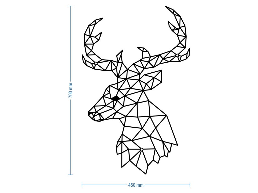 Dekoracja ścienna metalowa Jeleń Profil 70 cm - obrazek 2