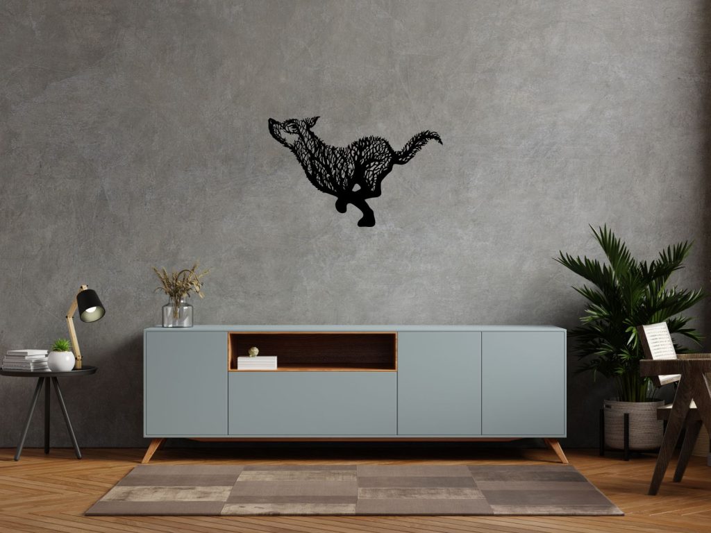 Dekoracja ścienna metalowa Wilk 50 cm - obrazek 3