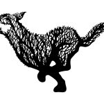 Dekoracja ścienna metalowa Wilk 50 cm