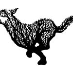 Dekoracja ścienna metalowa Wilk 70 cm