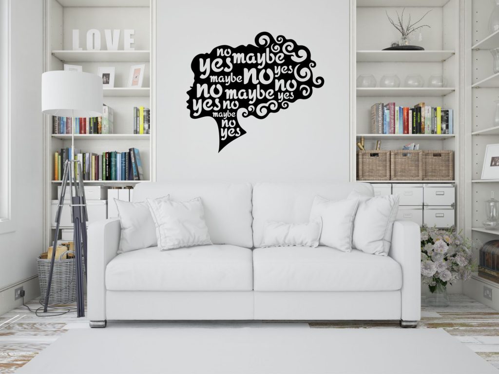 Dekoracja ścienna metalowa Yes no maybe 100 cm - obrazek 3