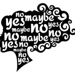 Dekoracja ścienna metalowa Yes no maybe 100 cm