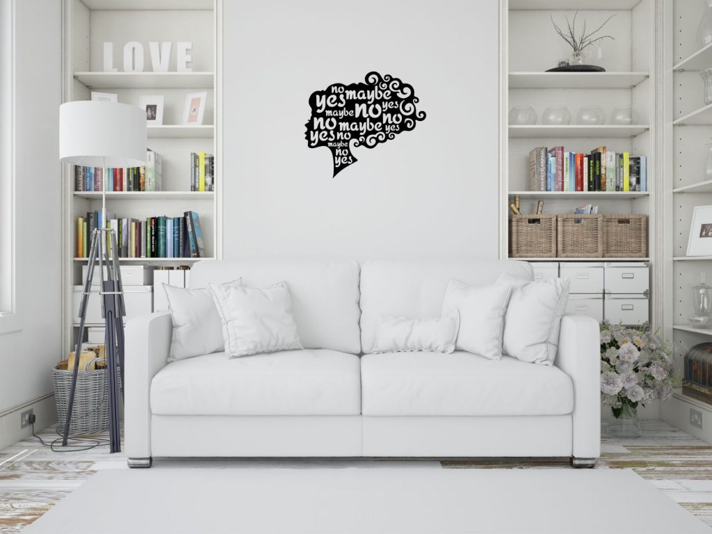 Dekoracja ścienna metalowa Yes no maybe 50 cm - obrazek 3