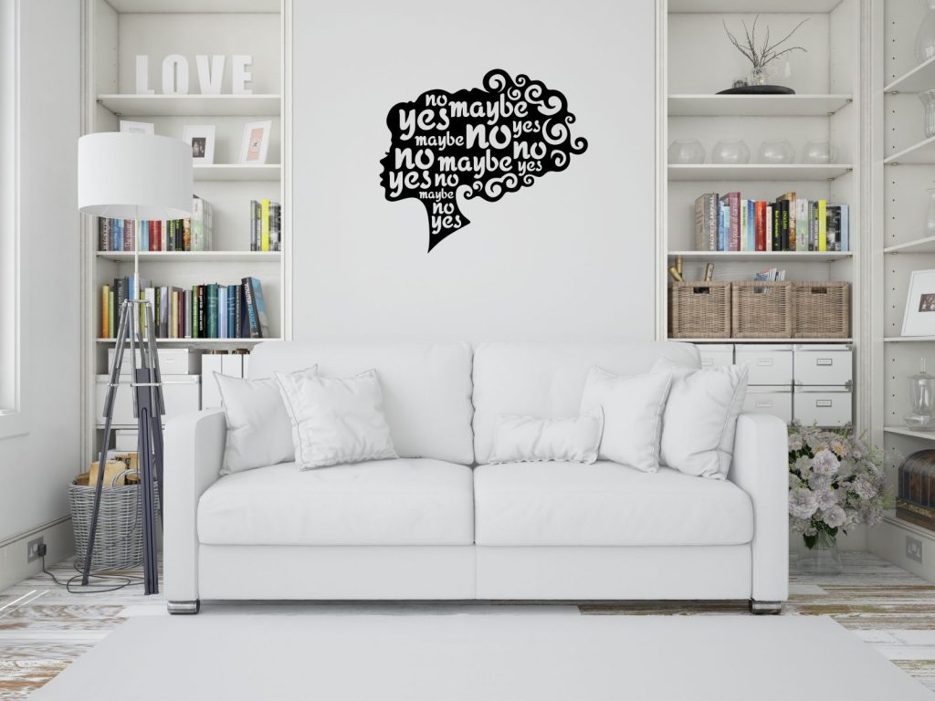 Dekoracja ścienna metalowa Yes no maybe 70 cm - obrazek 3