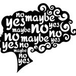 Dekoracja ścienna metalowa Yes no maybe 70 cm