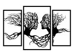 Dekoracja ścienna metalowa Tryptyk Drzewa 50 cm