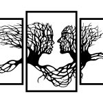 Dekoracja ścienna metalowa Tryptyk Drzewa 50 cm
