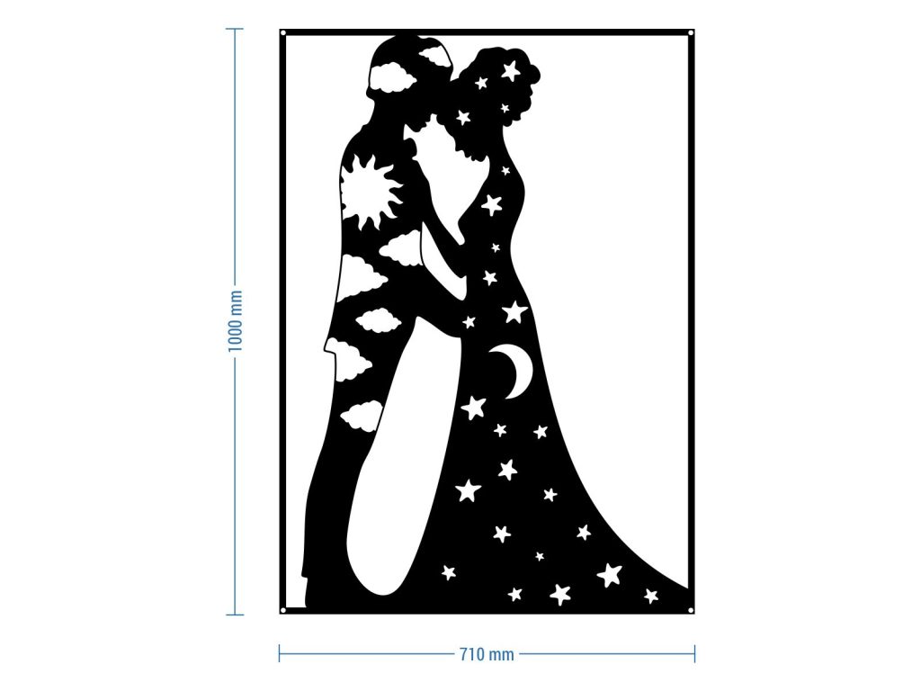 Dekoracja ścienna metalowa Dzień i noc 100 cm - obrazek 2