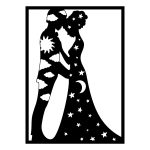 Dekoracja ścienna metalowa Dzień i noc 50 cm